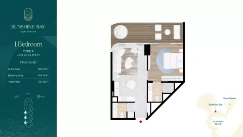 Sunshine Bay: Plan Type A - Unit 03, 05 & 07, 790 sq ft