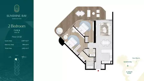 Sunshine Bay: Plan Type B - Unit 10, 1,411 sq ft