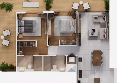 Arthouse Residences: Планировка Type 1, 1,170 sq ft