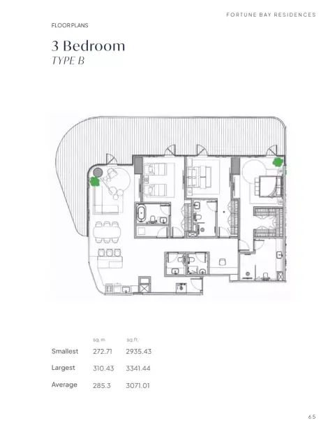 Fortune Bay Residences: Plan Type B, 2,935 sq ft
