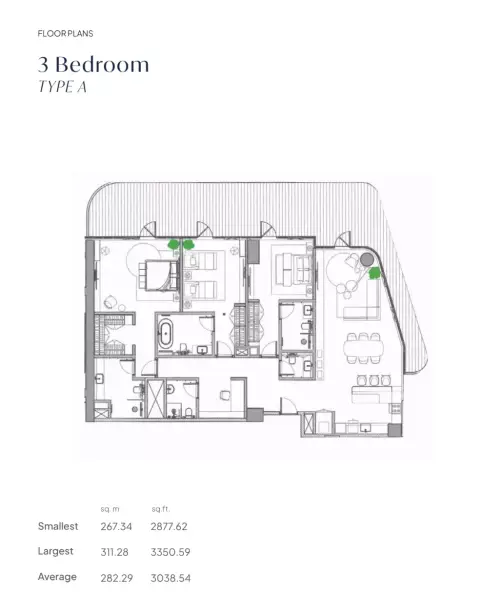 Fortune Bay Residences: Plan Type A, 2,877 sq ft