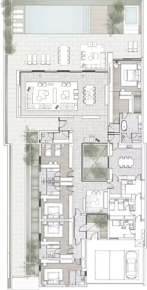 سي جلينتس: مخطط الطابق Type B, 12,917 sq ft