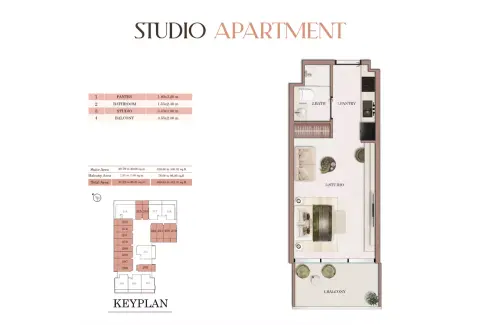 Havencia: Floor plan Type 1, 400 sq ft