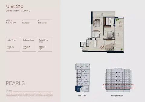 Pearls: Floor plan Type 210, 1,313 sq ft