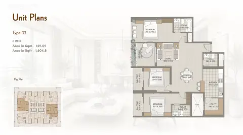 Platinum Heights: Floor plan Type 03, 1,604 sq ft