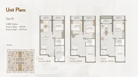 Platinum Heights: Floor plan Type 05 Triplex, 2,970 sq ft