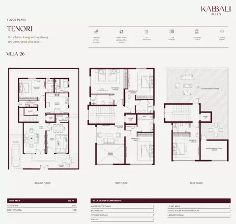 Kabbali Hills: फ़्लोर प्लान Type 26, 4,001 sq ft