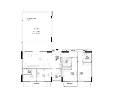 Sealine Residence: Type A, 2,668 sq ft 户型图