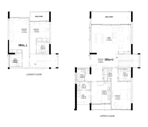 Sealine Residence: Type B, 2,832 sq ft 户型图
