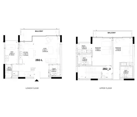 Sealine Residence: Type A, 2,003 sq ft 户型图