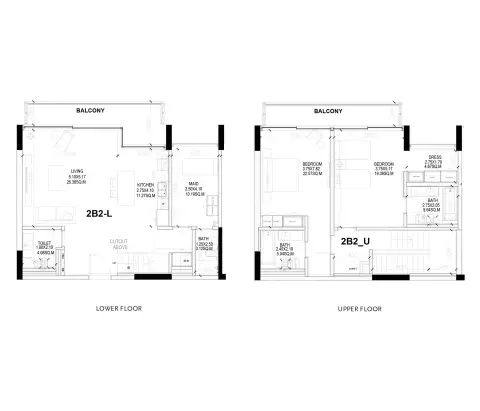 Sealine Residence: Type A, 2,014 sq ft 户型图