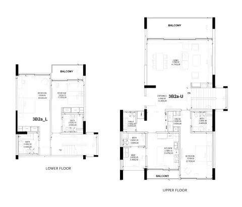 Sealine Residence: Type A, 2,834 sq ft 户型图