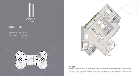 Infinity Tower: फ़्लोर प्लान Type 07, 1,745 sq ft