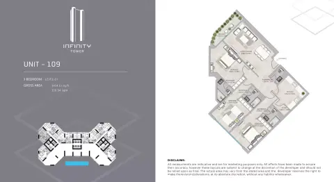 Infinity Tower: फ़्लोर प्लान Type 109, 3,453 sq ft