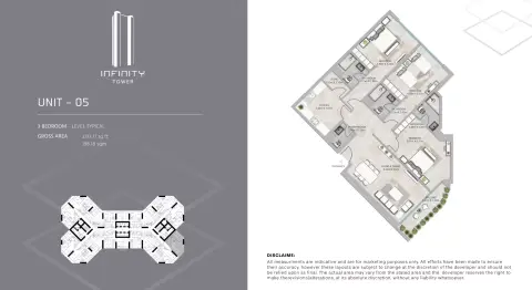 Infinity Tower: फ़्लोर प्लान Type 05, 2,133 sq ft