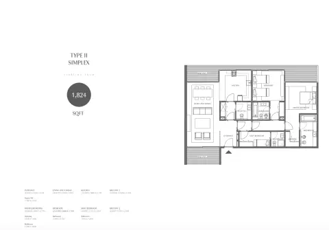 Gateway Porto Al Zorah: Plan Type B, 1,824 sq ft