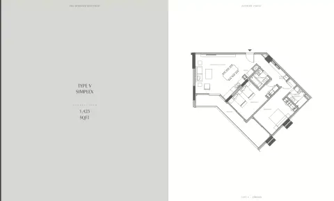 Creekside Residence: Floor plan Type 5, 1,425 sq ft