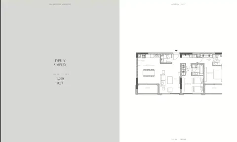 Creekside Residence: Floor plan Type 4, 1,299 sq ft