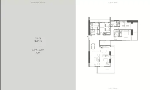 Creekside Residence: Floor plan Type 1, 2,671 sq ft