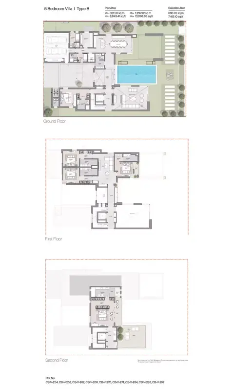 Sobha Siniya Island: Floor plan Type 2, 7,413 sq ft