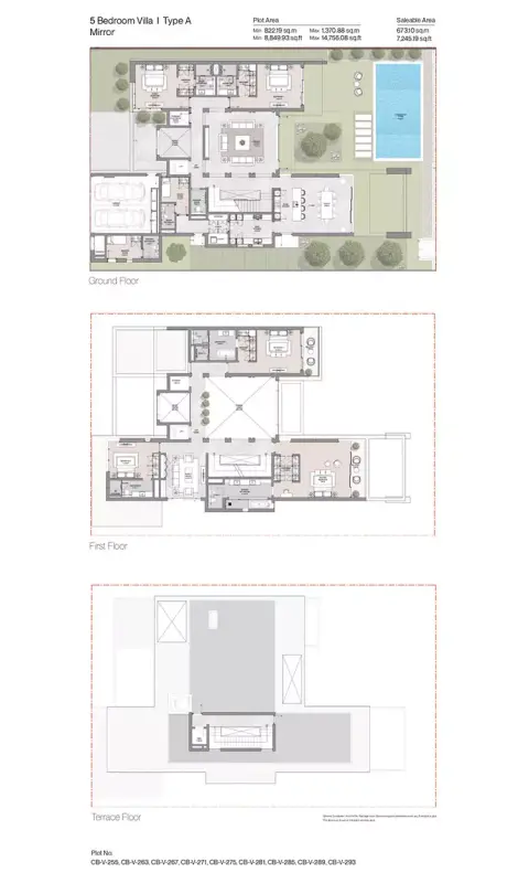 Sobha Siniya Island: Floor plan Type 1, 7,245 sq ft