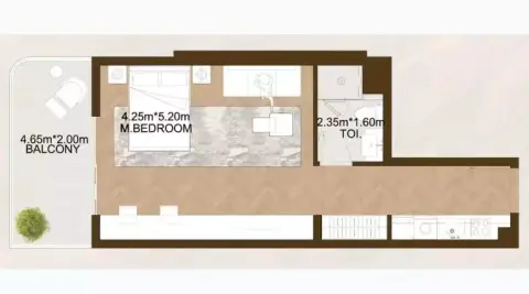 Sports View Residence Phase 2 by Al Helal Al Zahaby: Floor plan Type 124, 598 sq ft