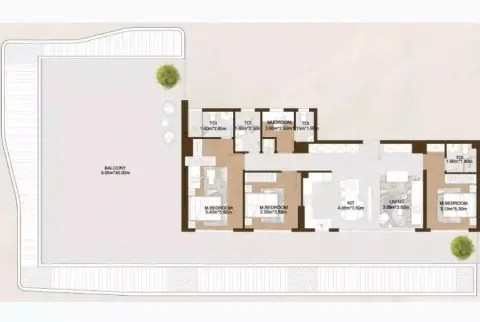 Sports View Residence Phase 2 by Al Helal Al Zahaby: Floor plan Type 603, 2,872 sq ft