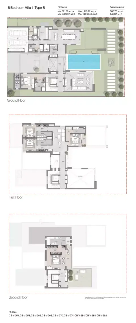 Coral Beach Villas: Floor plan Type B, 7,413 sq ft