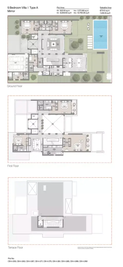 Coral Beach Villas: Floor plan Type A, 7,245 sq ft