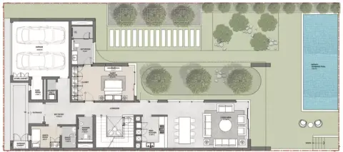 Palm Groove Villas: Floor plan Type B, 4,836 sq ft