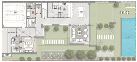 Palm Groove Villas: Floor plan Type A Mirror, 4,814 sq ft