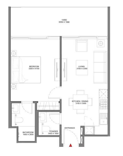 Selene Beach Residences: Plattegrond Type 4, 664 sq ft