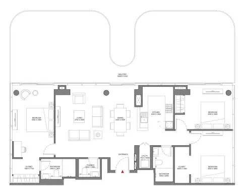 Selene Beach Residences: Plattegrond Type 2, 2,159 sq ft