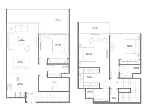 Selene Beach Residences: Plattegrond Type 1, 1,793 sq ft