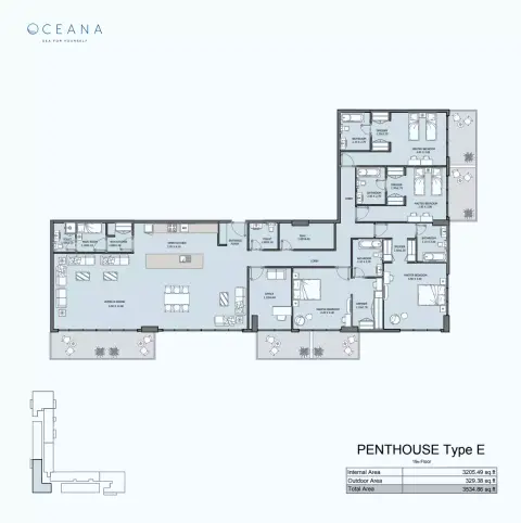 Oceana: Plan Type E, 3,534 sq ft
