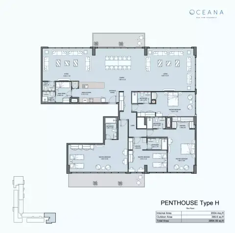 Oceana: Plan Type H, 3,894 sq ft