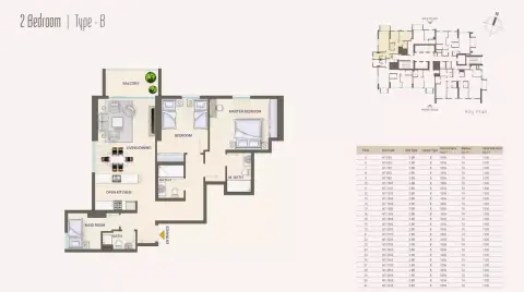 Nexara Tower: Floor plan Type B, 1,130 sq ft