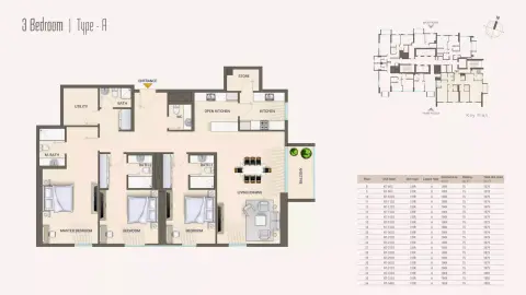 Nexara Tower: Floor plan Type A, 1,879 sq ft