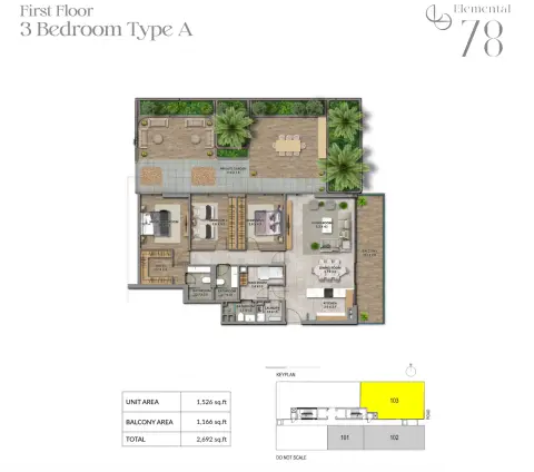 Elemental 78: Floor plan Type A, 2,692 sq ft