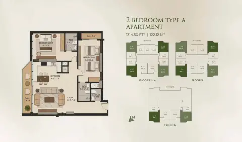 Cresswell Homes: Floor plan Type A, 1,314 sq ft