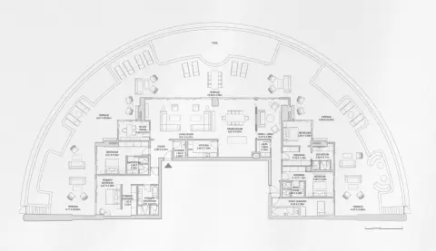 The Dubai Beach EDITION: Floor plan Type 1, 9,597 sq ft