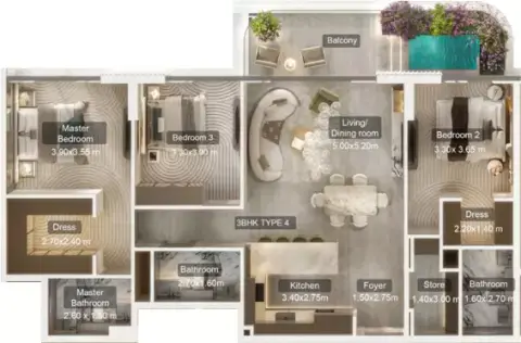 Villa del DIVOS: Floor plan Type A, 1,503 sq ft