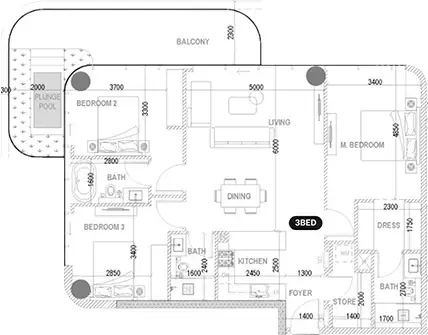 Villa del DIVOS: Floor plan Type E, 1,508 sq ft