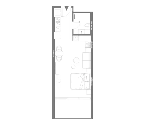 11 Hills Park: Floor plan Type C, 489 sq ft