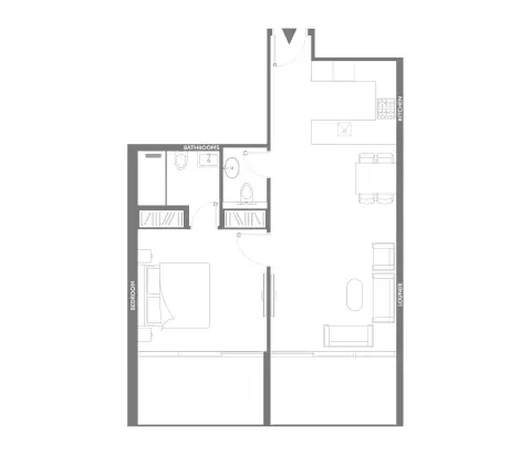 11 Hills Park: Floor plan Type B, 831 sq ft