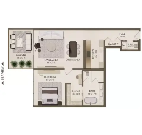 Omoria Resort Residences: Floor plan Type A, 1,440 sq ft