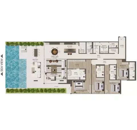 Omoria Resort Residences: Floor plan Type A, 5,913 sq ft