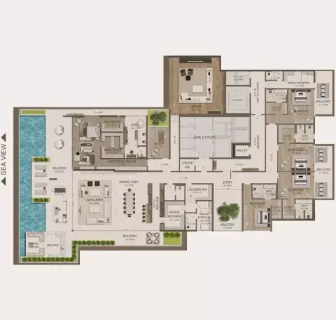 Omoria Resort Residences: Floor plan Type A, 15,144 sq ft