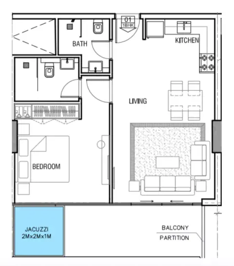 Trinity Arjan: Plan Type A, 784 sq ft
