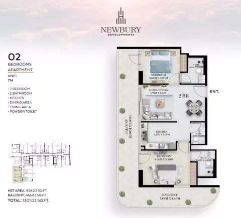 Chapter 01: Floor plan Type 714, 1,301 sq ft